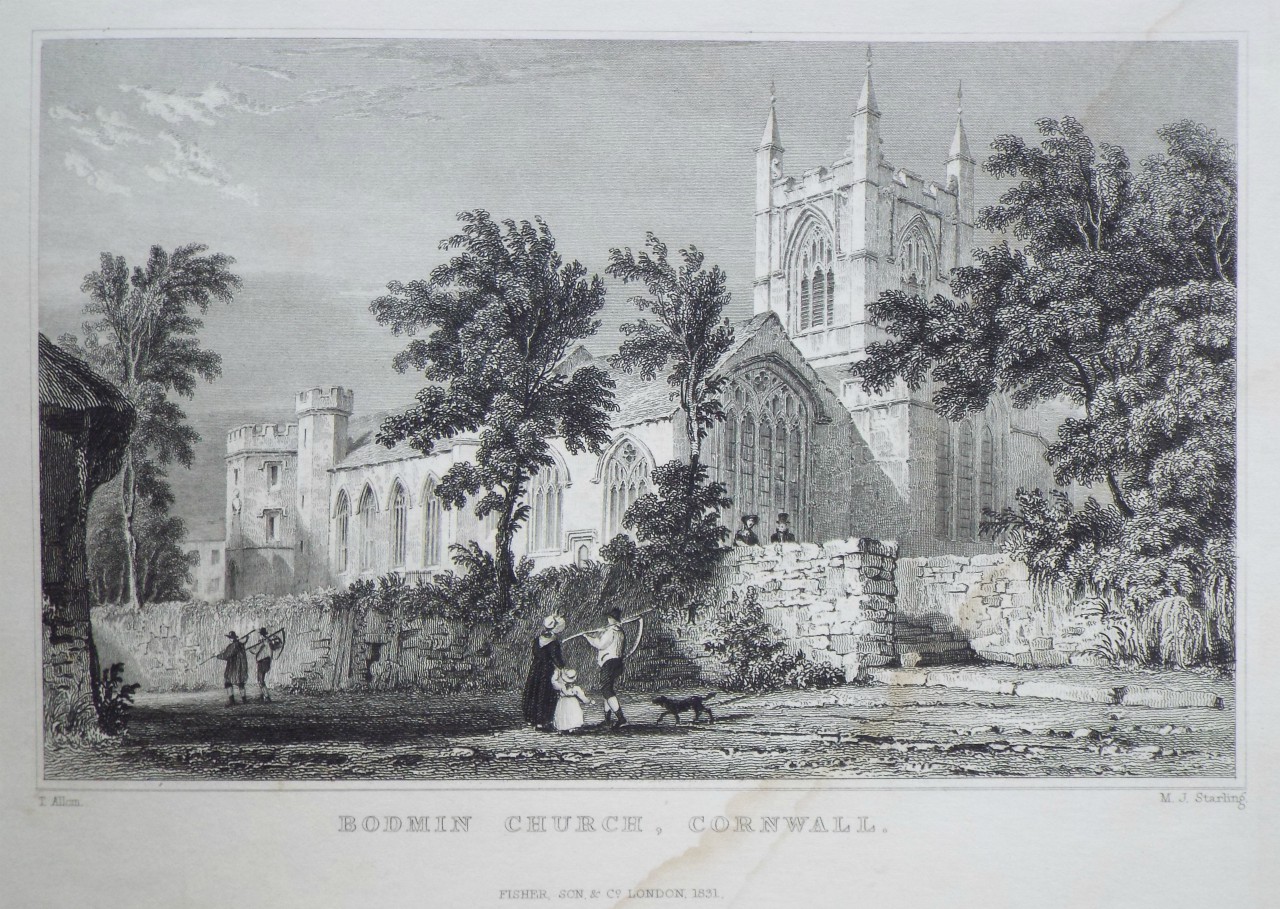 Print - Bodmin Church, Cornwall. - Starling