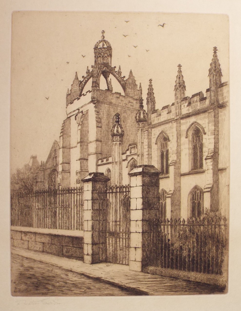 Etching - King's College, Aberdeen