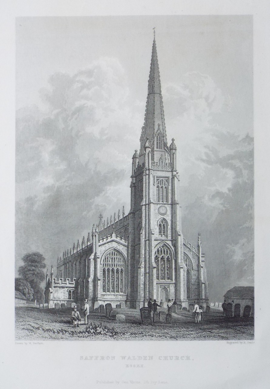 Print - Saffron Walden Church. Essex. - Sands