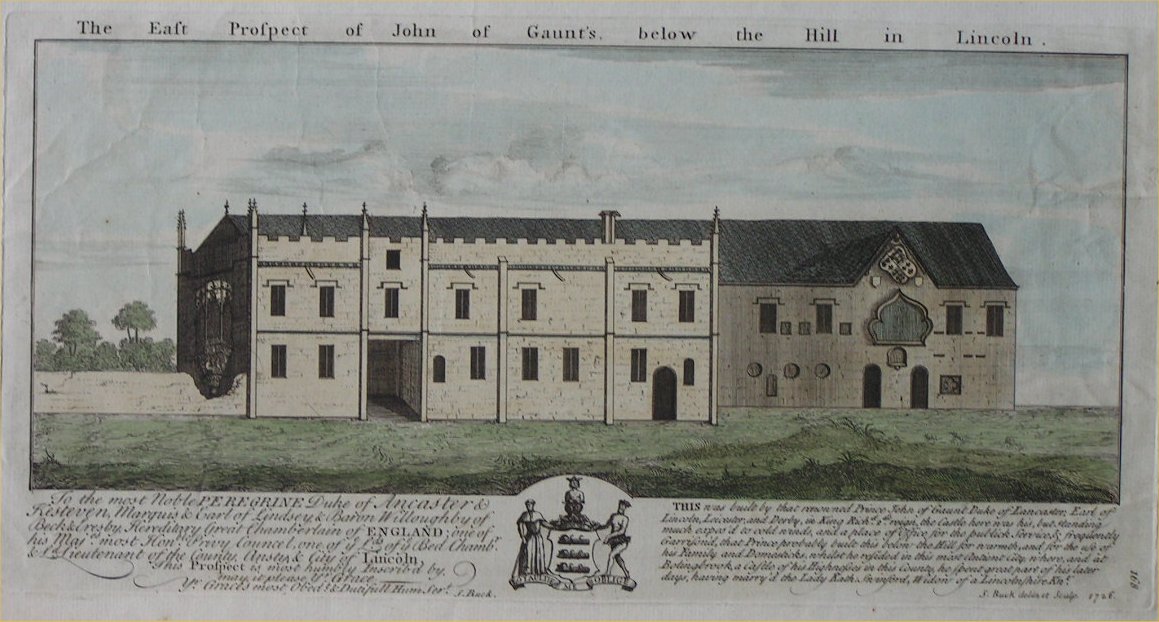 Print - The East Prospect of John of Gaunt's below the Hill in Lincoln. - Buck