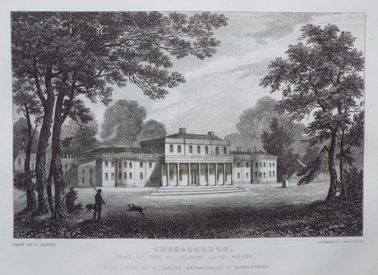 Print - Shugborough, Seat of the Rt. Honble. Lord Anson - Radclyffe