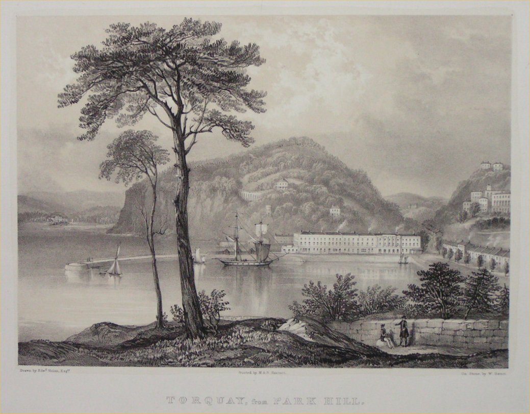 Lithograph - Torquay, from Park Hill - Gauci
