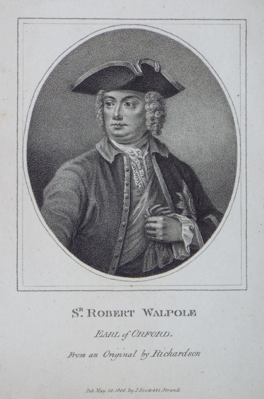 Print - Sr. Robert Walpole Earl of Orford. From an Original by Richardson