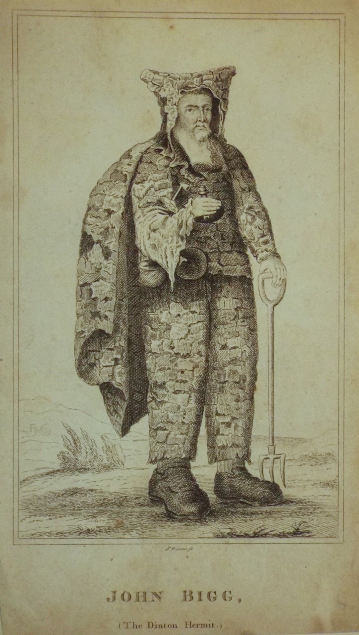 Print - John Bigg, (The Dinton Hermit.) - Grave