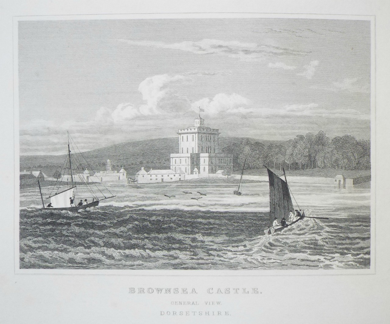 Print - Brownsea Castle. General View. Dorsetshire. - Adlard
