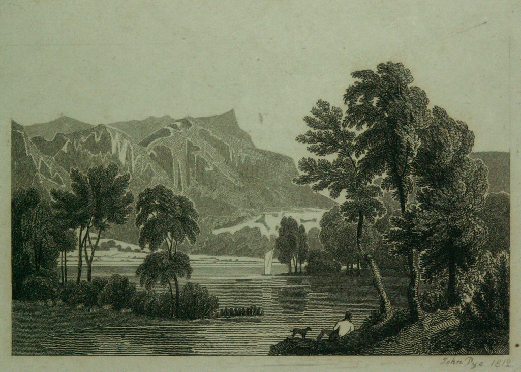 Print - (Landscape with lake and mountains) - Pye