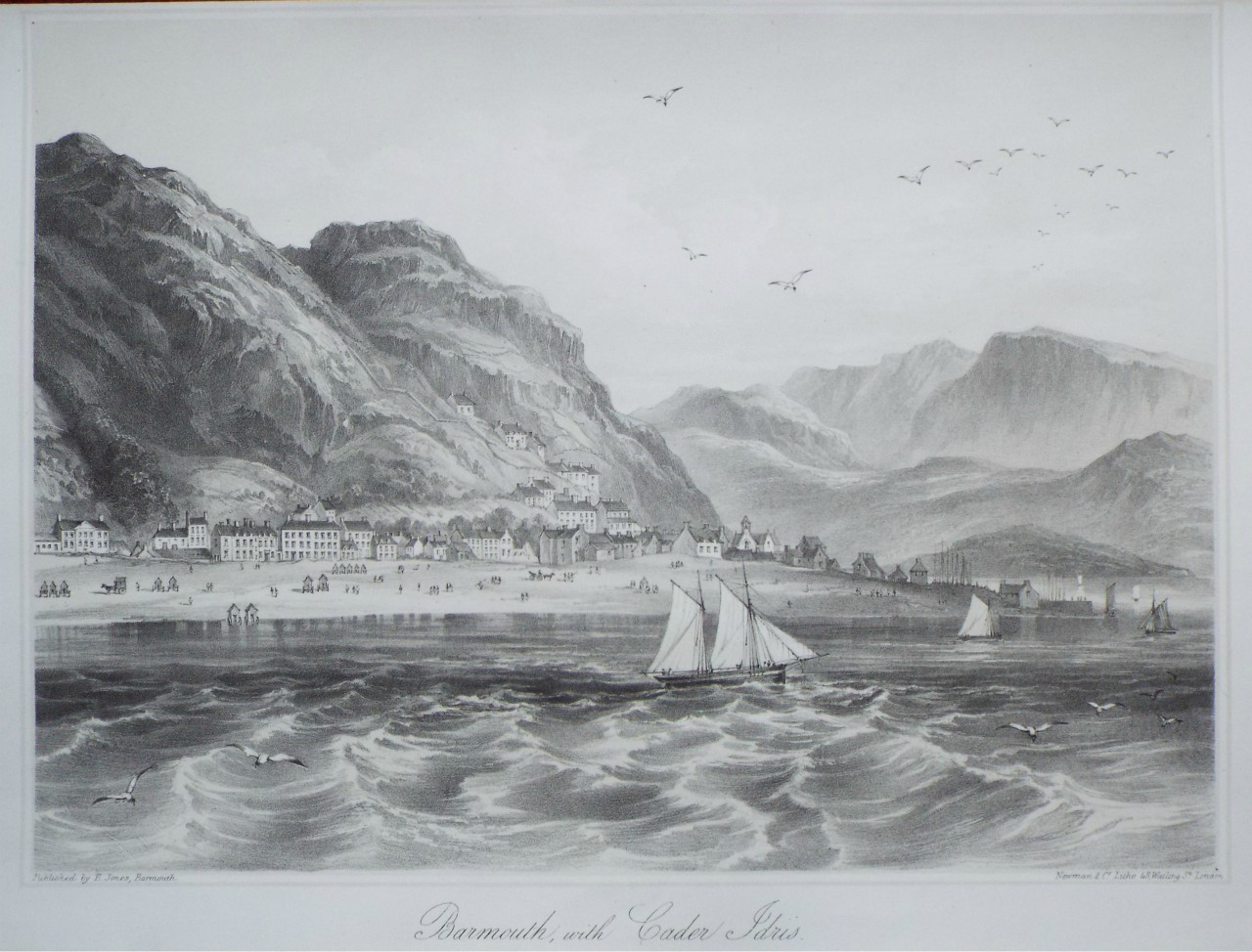 Lithograph - Barmouth, with Cader Idris.