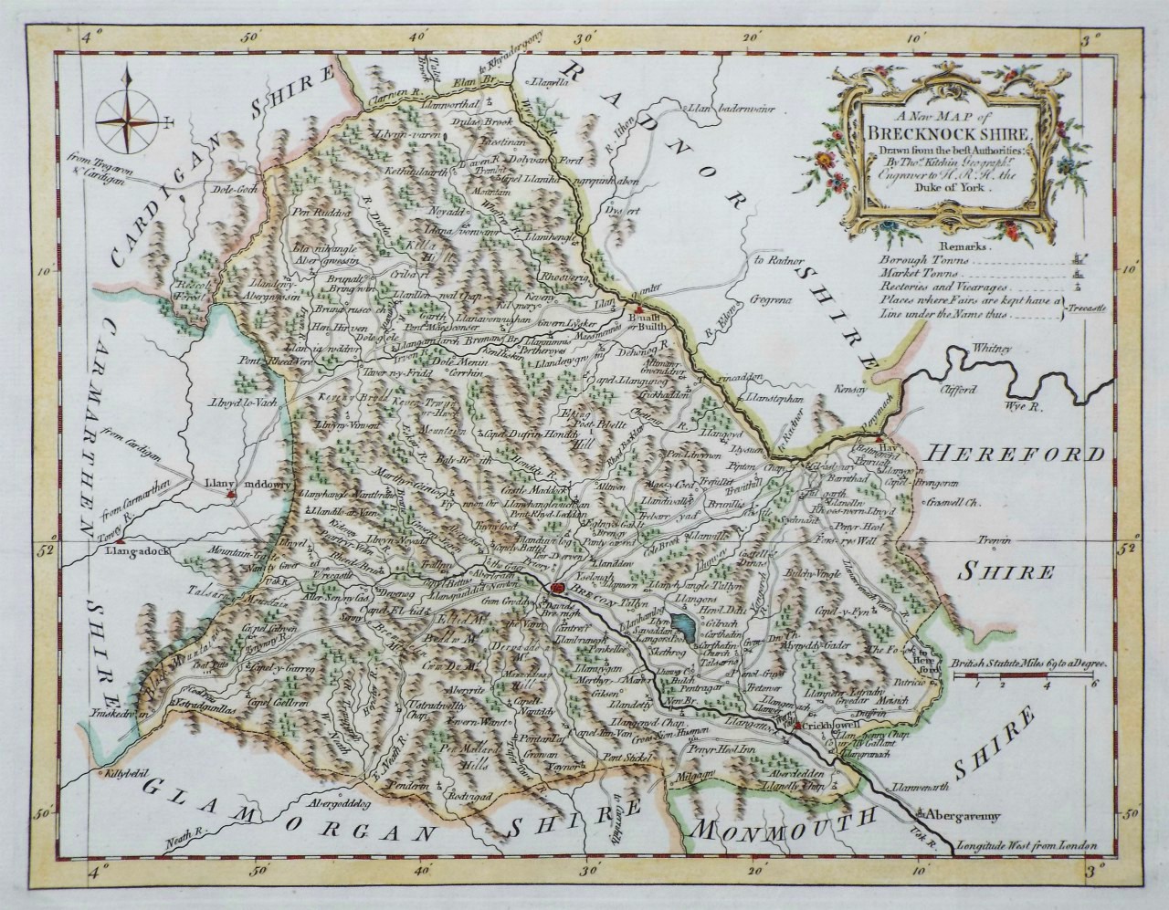 Map of Brecknockshire