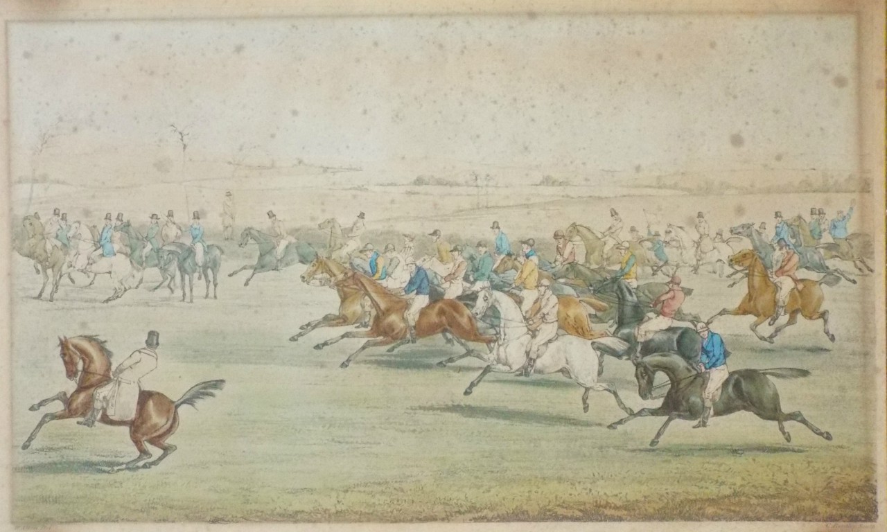 Aquatint - Aylesbury Grand Steeple Chase February 9th 1866 The Start - Bentley