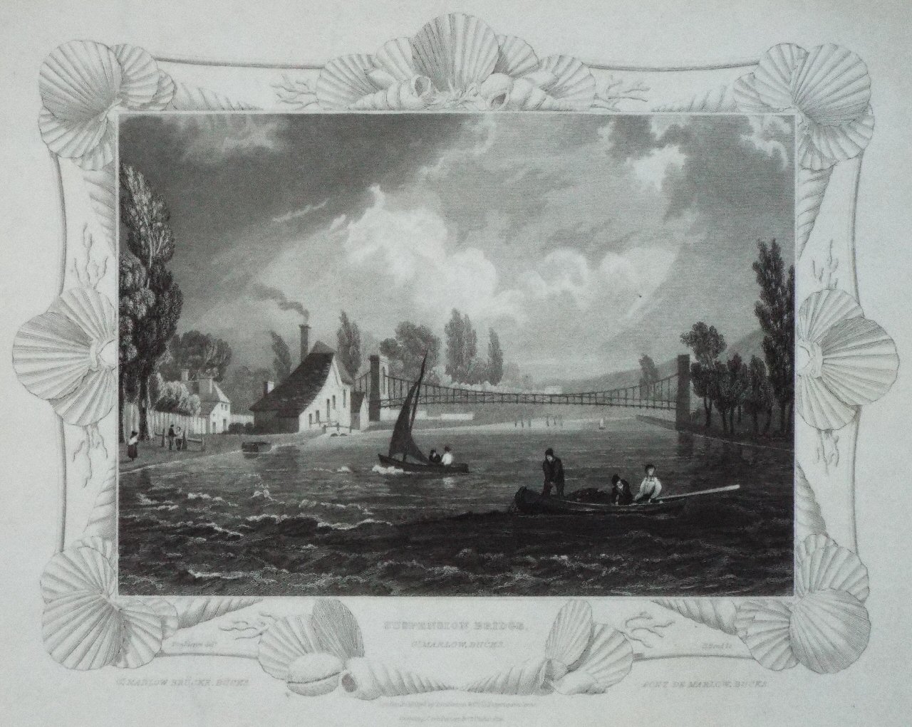 Print - Suspension Bridge, Gt. Marlow, Bucks - Bond