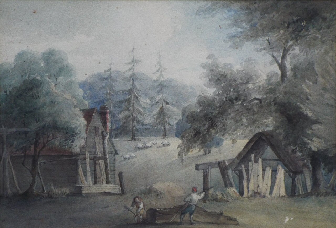 Watercolour - Old Timber Yard, Panshanger, Herts.