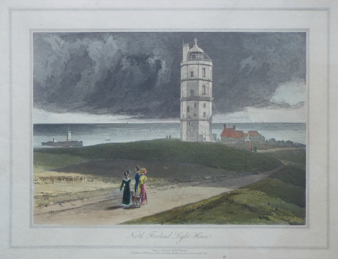 Aquatint - North Foreland Light House. - Daniell