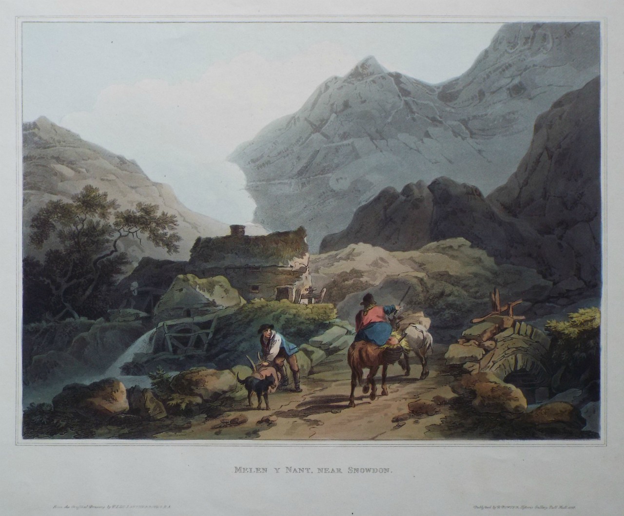 Aquatint - Melen y Nant, near Snowdon. - Pickett