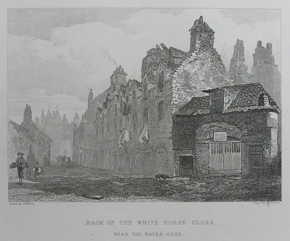Print - Back of the White Horse Close, near the Water-Gate - Forrest