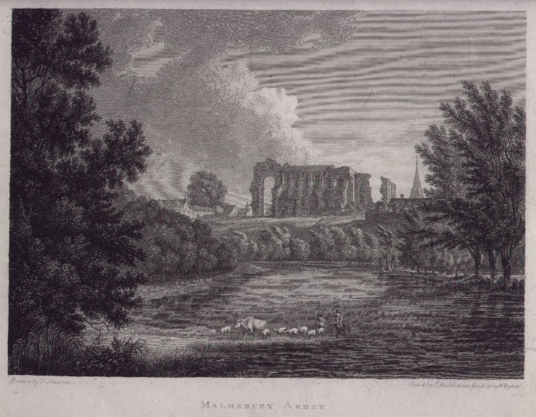 Print - Malmsbury Abbey. - Middiman