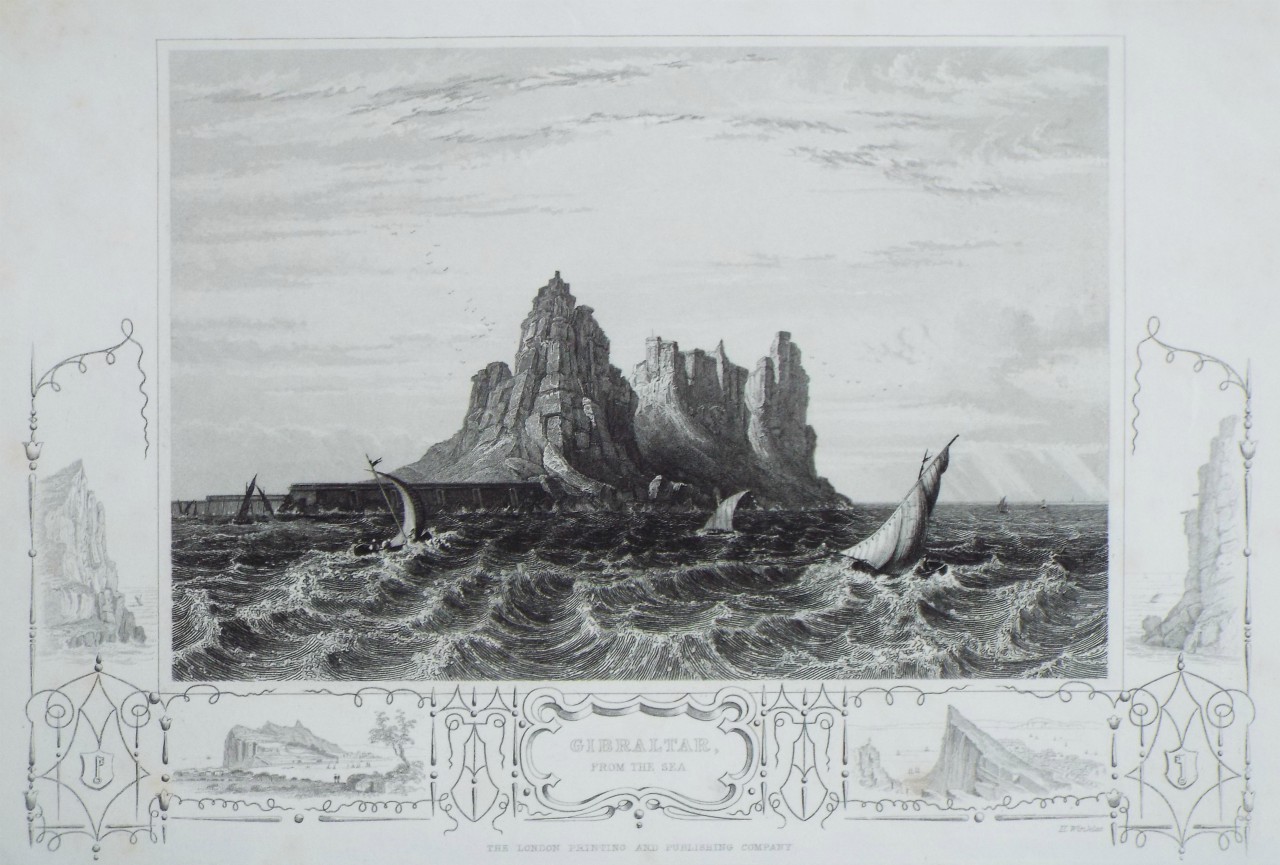 Print - Gibraltar, from the Sea - Winckles