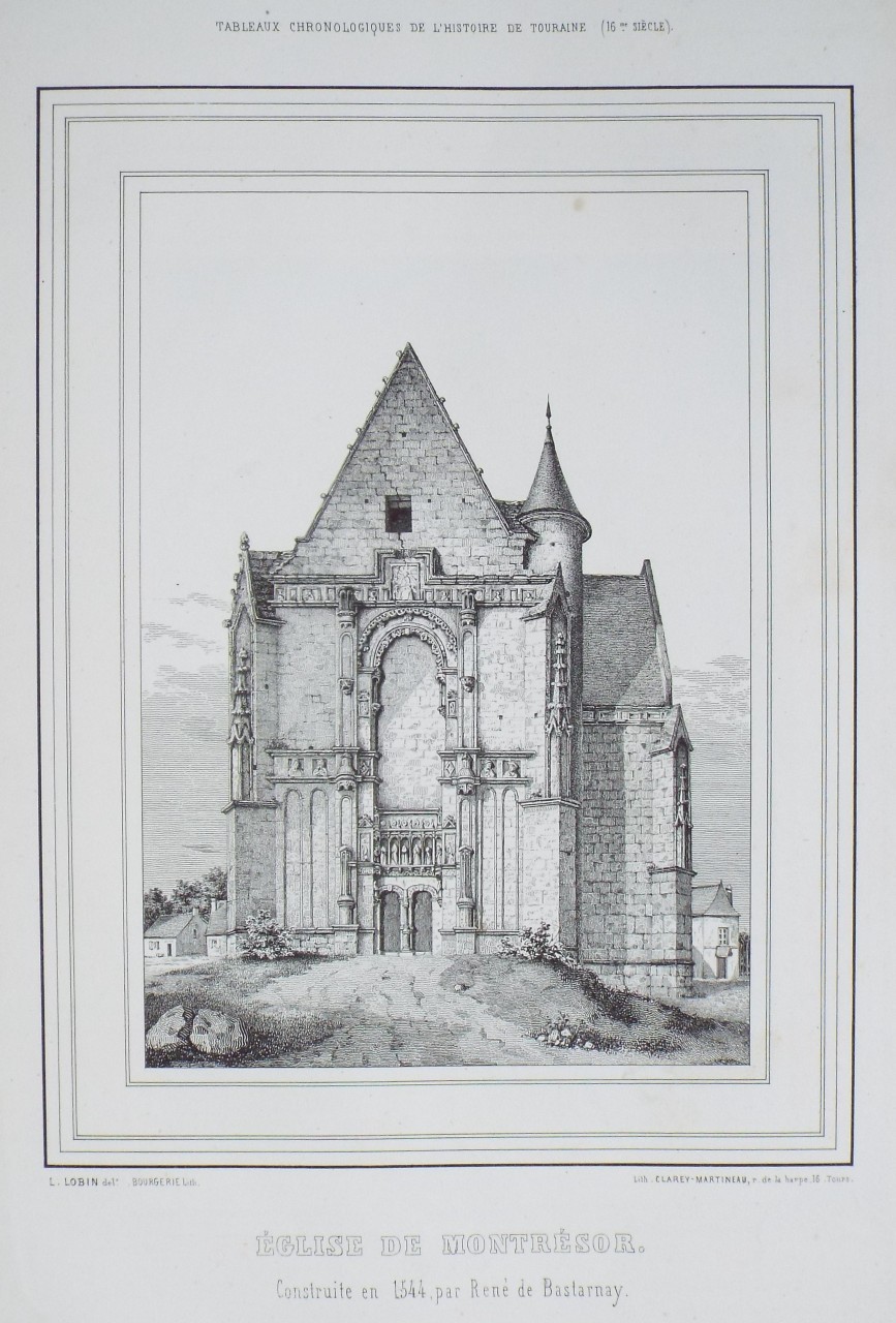 Lithograph - Eglise de Montresor.
