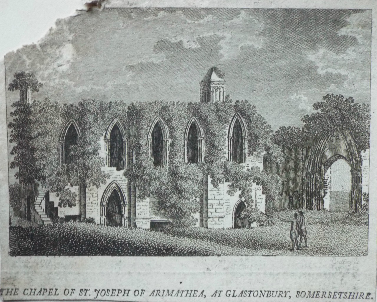 Print - The Chapel of Joseph of Arimathea, at Glastonbury, Somersetshire.