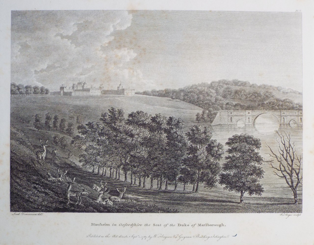 Print - Blenheim in Oxfordshire the Seat of the Duke of Marlborough. - Angus