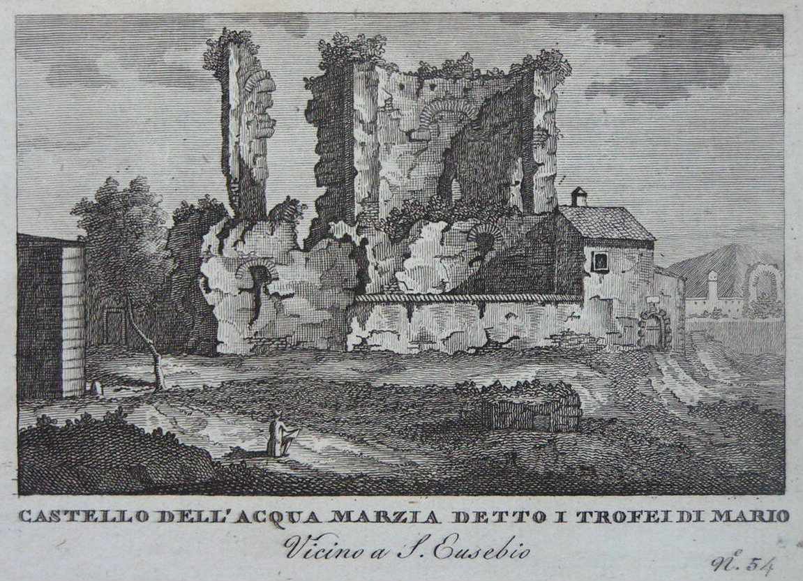 Print - Castello dell' Acqua Marzia detto i Trofei di Mario Vicino a Eusebio