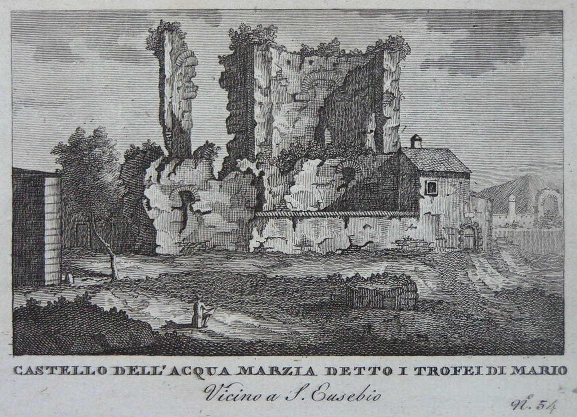 Print - Castello dell' Acqua Marzia detto i Trofei di Mario Vicino a Eusebio