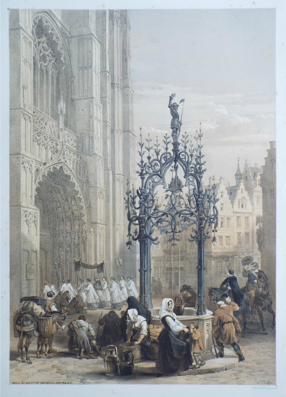 Lithograph - Well of Quintin Matzys' Antwerp - Haghe