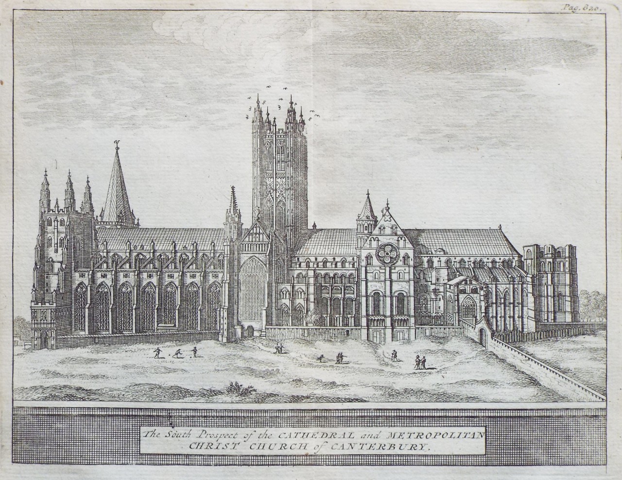 Print - The South Prospect of the Cathedral and Metropolitan Christ Church of Canterbury.