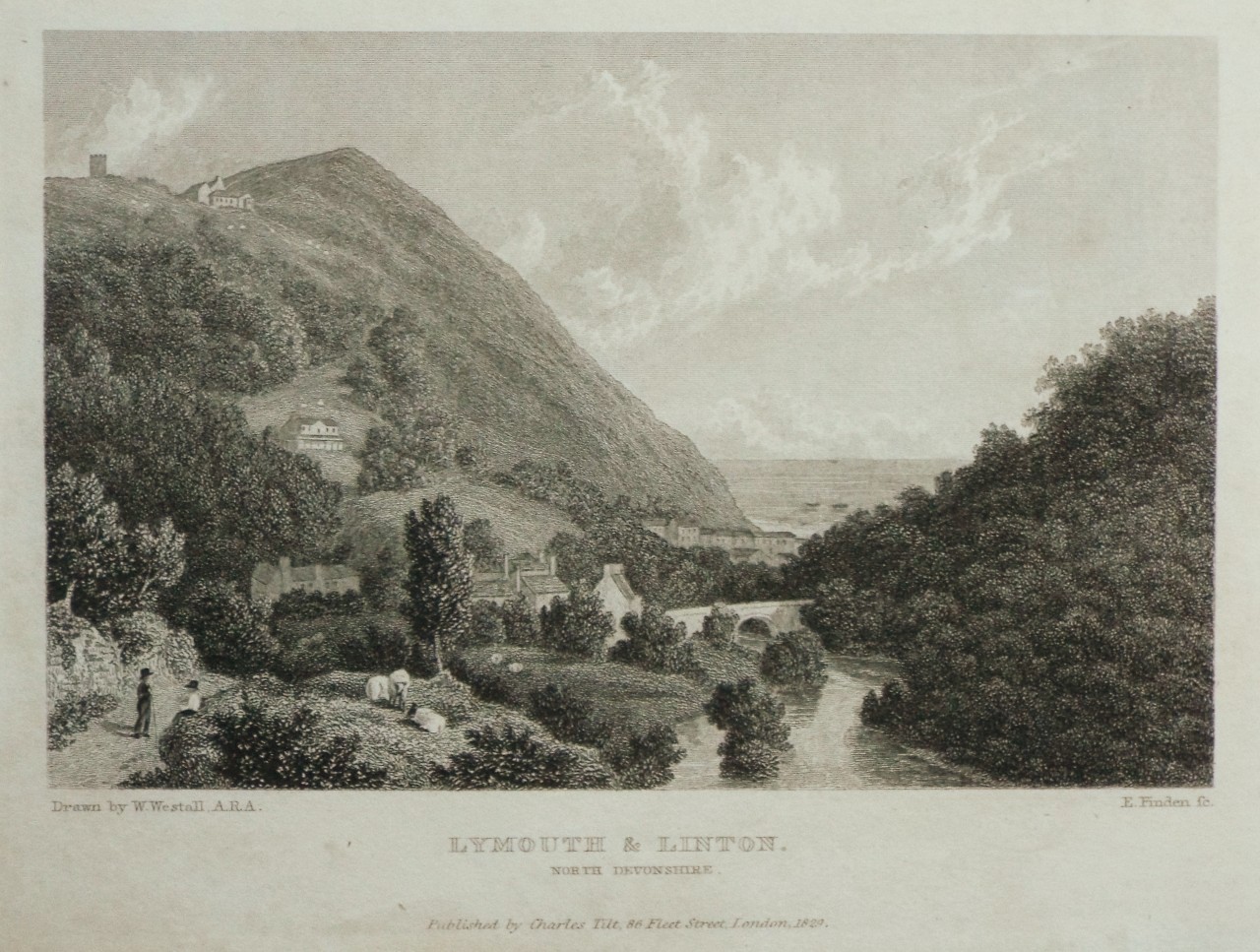 Print - Lynmouth & Linton. North Devonshire. - Finden