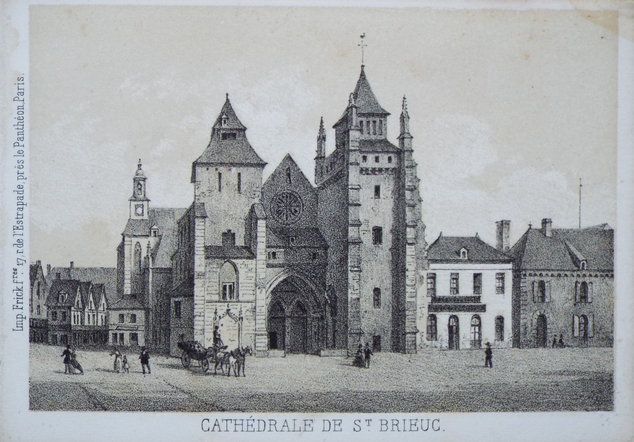 Lithograph - Cathedrale de St. Brieuc.