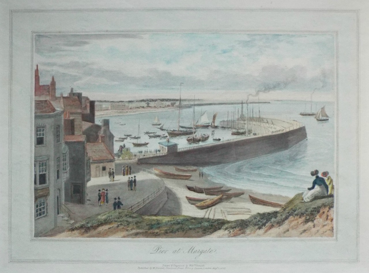 Aquatint - Pier at Margate. - Daniell