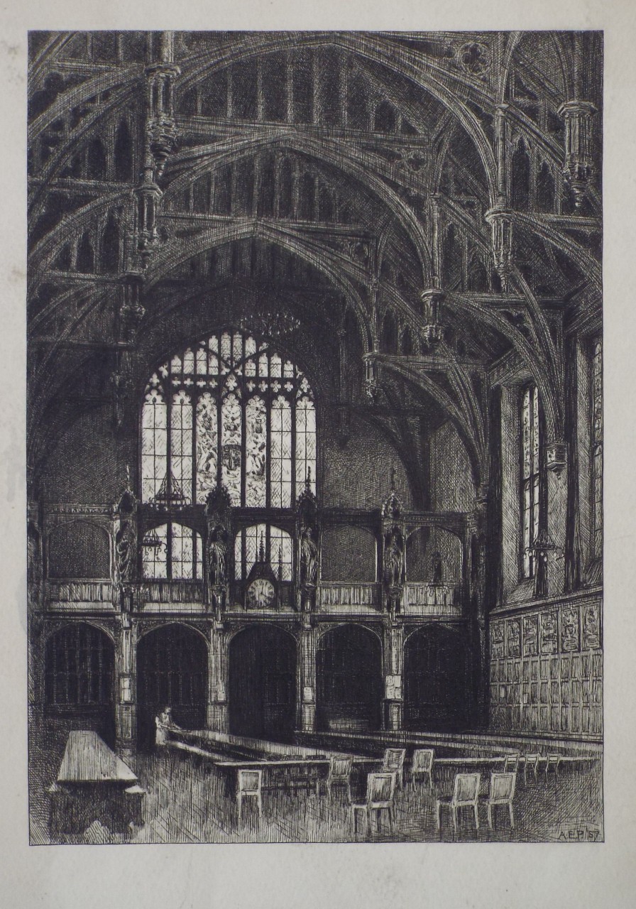 Etching - Lincoln's Inn Hall