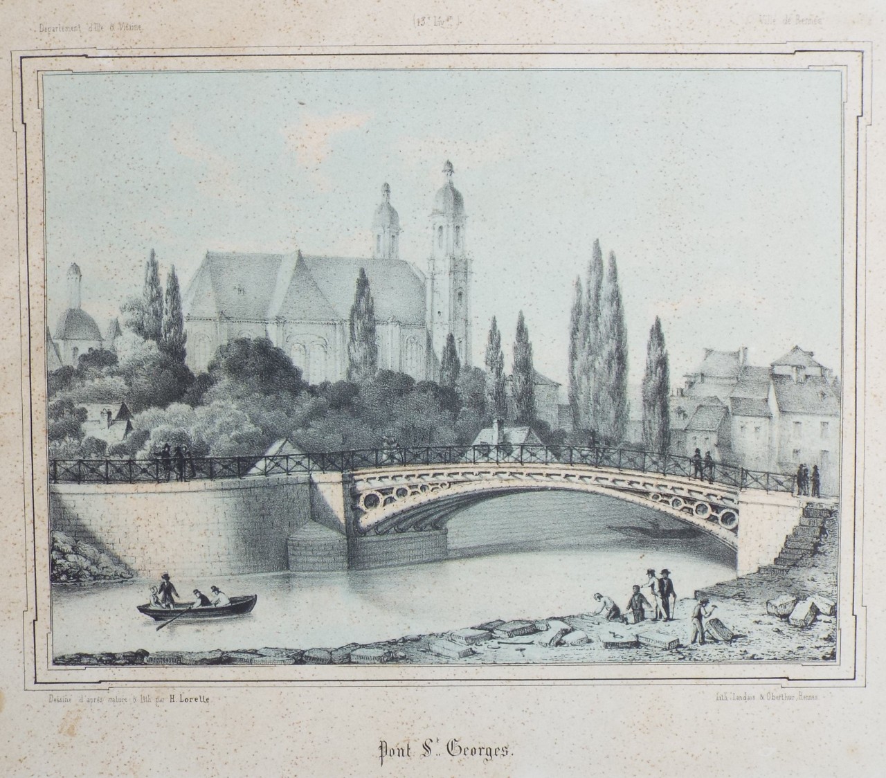Lithograph - Pont St. Georges. - Lorette