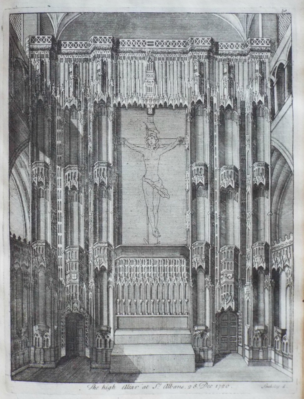 Print - The High Altar at St. Albans. 28. Dec 1720.