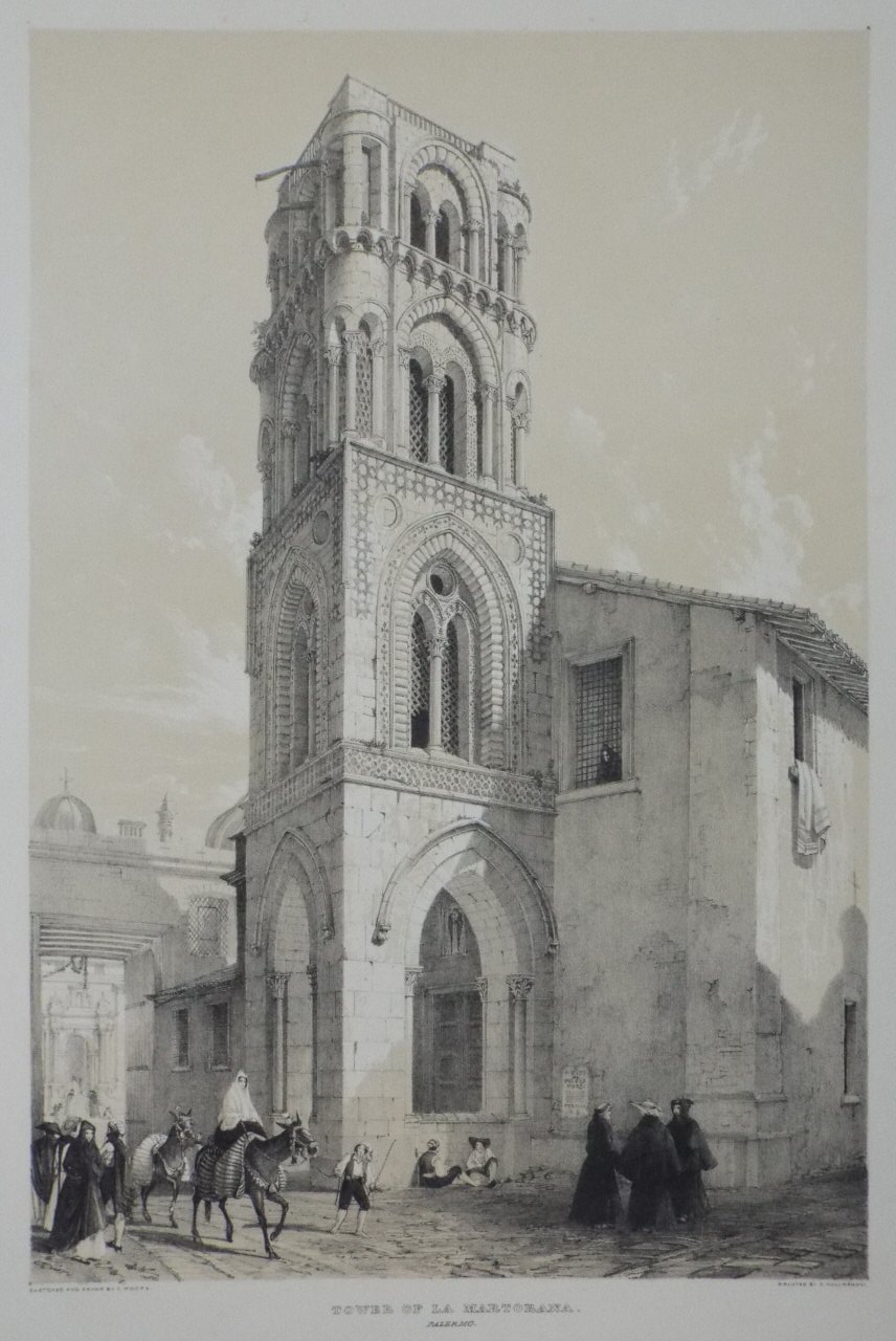 Lithograph - Tower of la Martorana. Palermo. - Moore