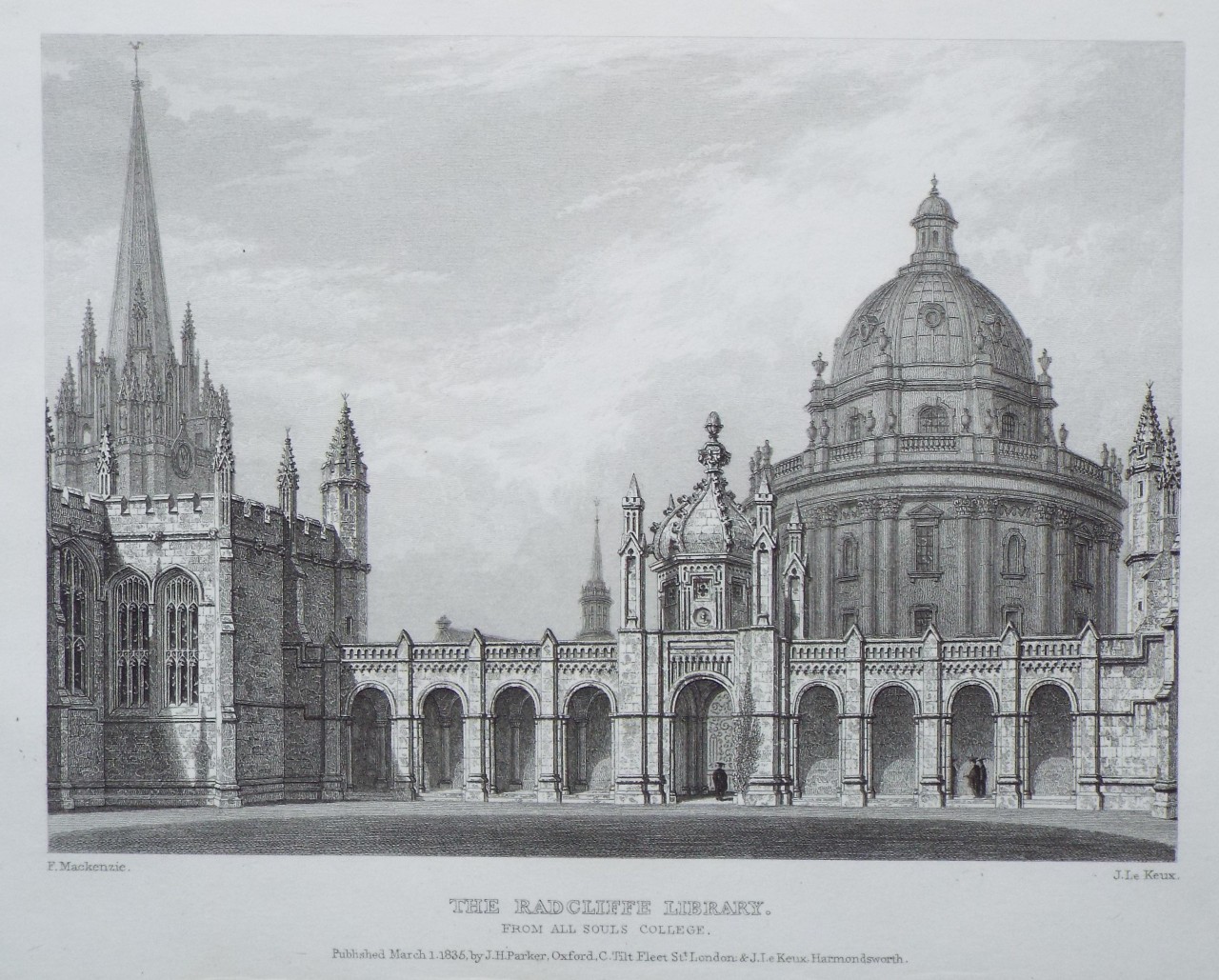 Print - The Radcliffe Library. From All Souls College. - Le