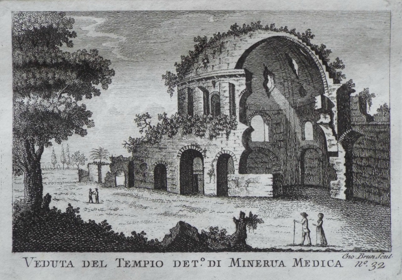 Print - Veduta del Tempio deto. di Minerva Medica - Brun