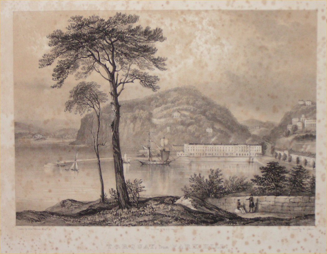 Lithograph - Torquay, from Park Hill - Gauci