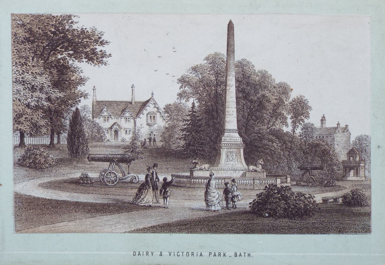 Lithograph - Dairy & Victoria Park, Bath. - T.