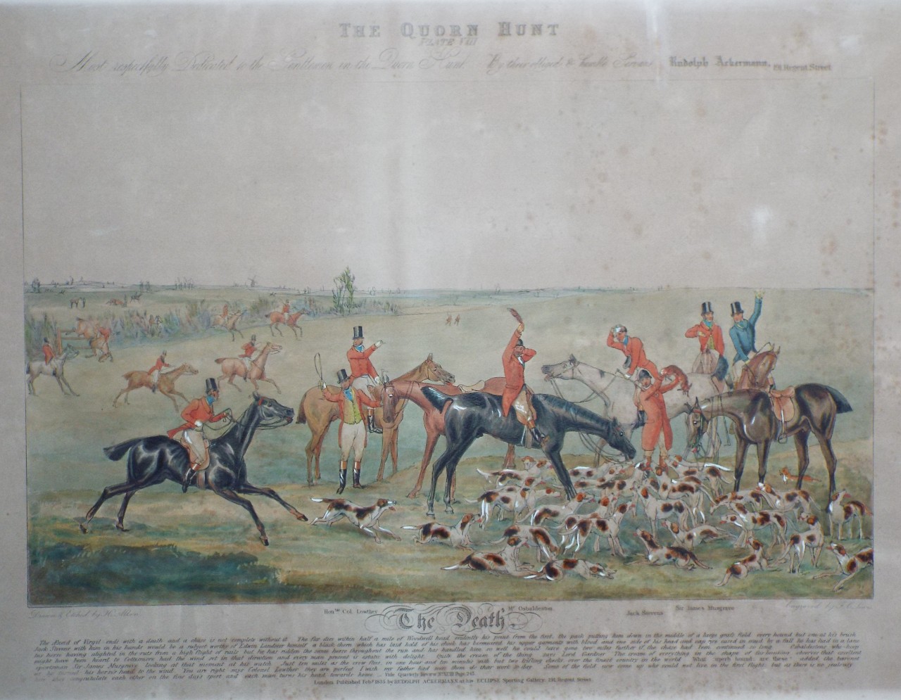 Aquatint - Quorn Hunt Plate VIII. The Death. - Lewis