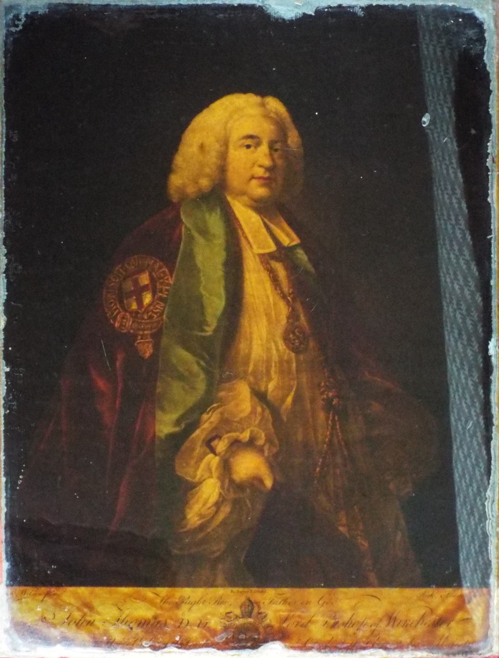 Mezzotint - John Thomas D. D. Lord Bishop of Winchester - Houston