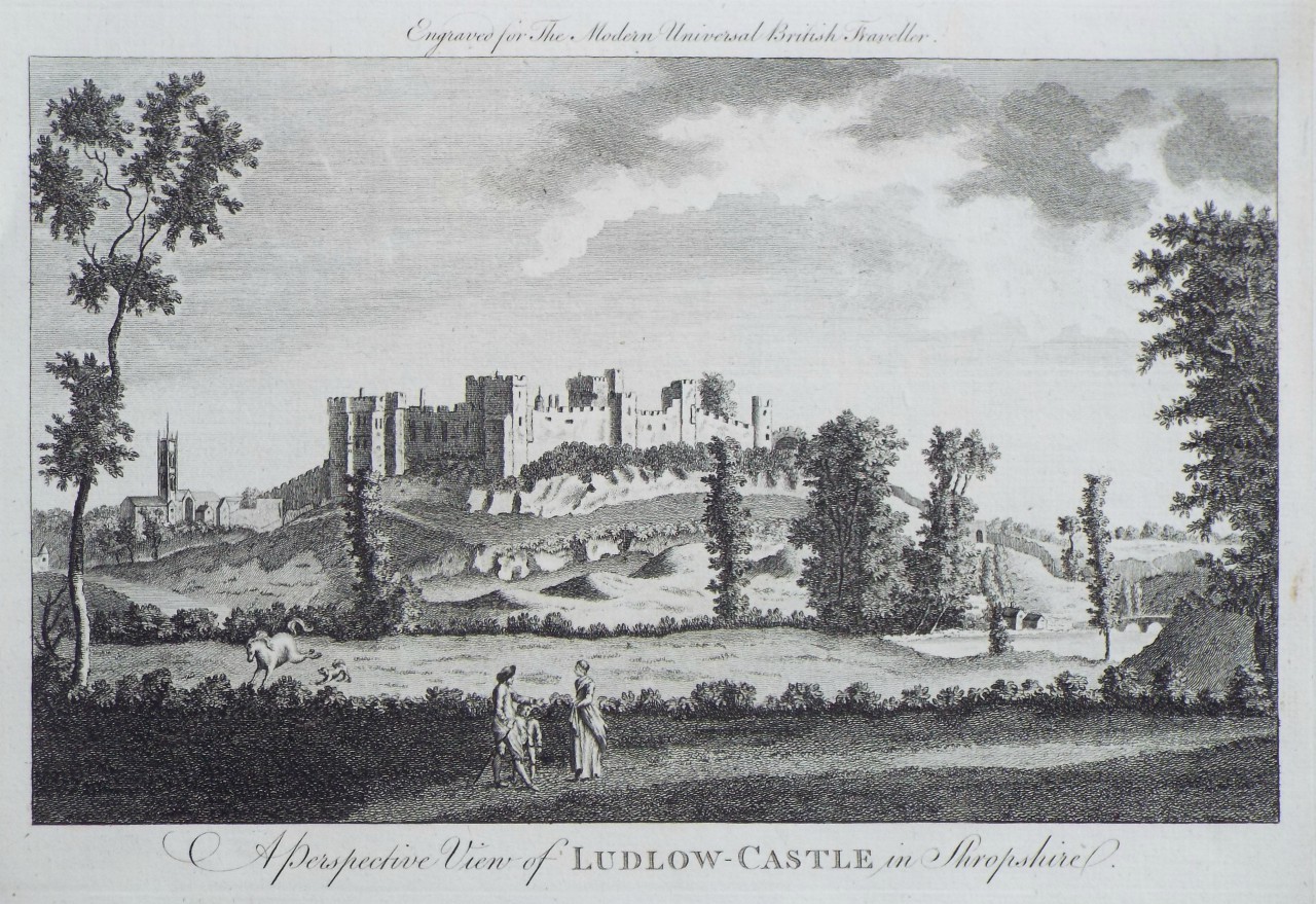 Print - A Perspective View of Ludlow-Castle, in Shropshire.