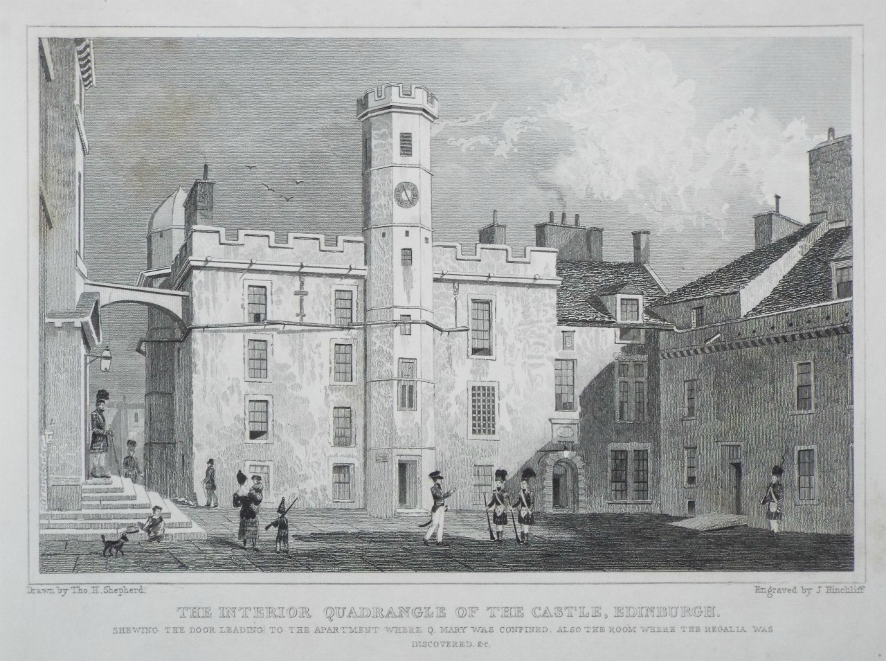 Print - The Interior Quadrangle of the Castle, Edinburgh. - Hinchliff