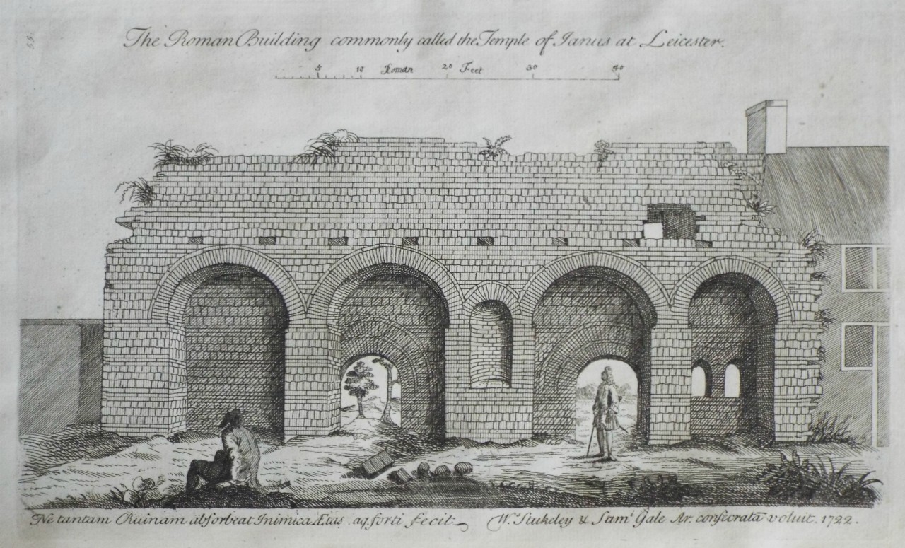 Print - The Roman Building commonly called the Temple of Janus at Leicester.