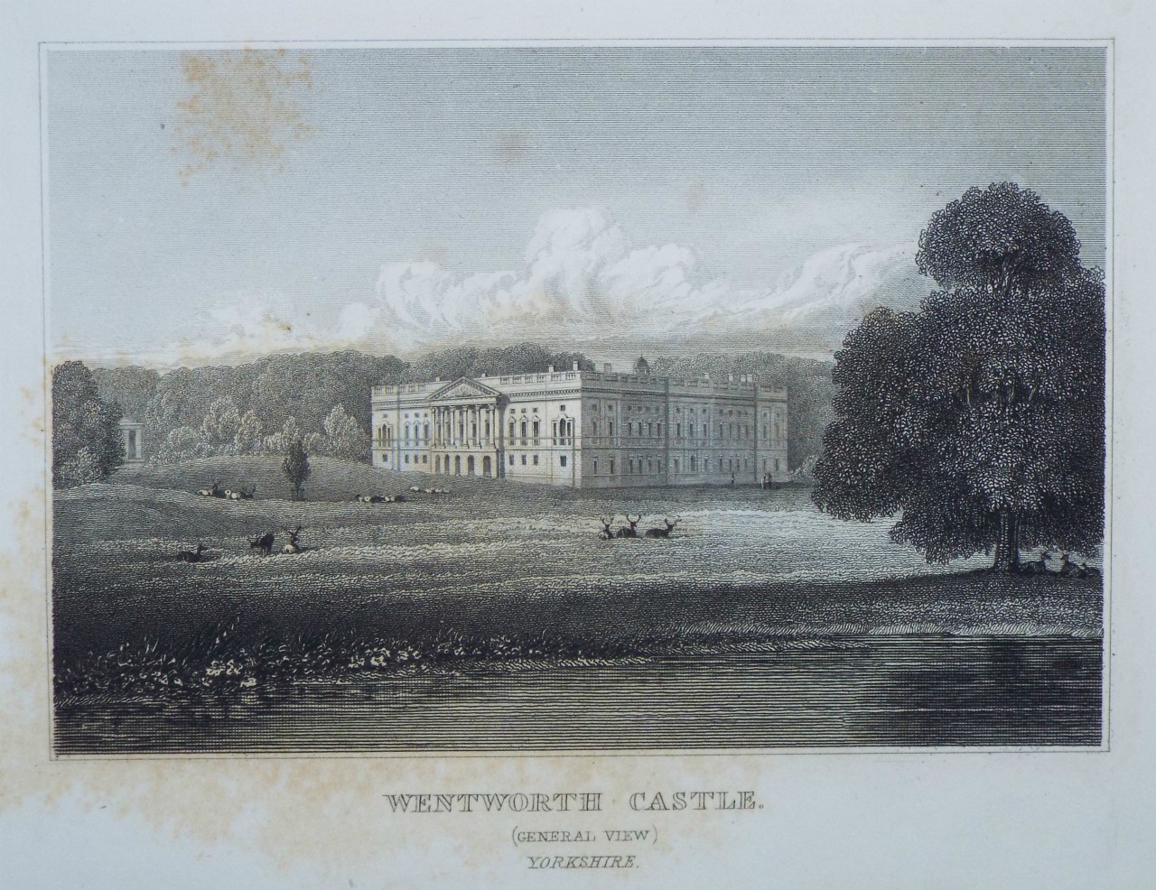 Print - Wentworth Castle. (General View) Yorkshire. - Brandard
