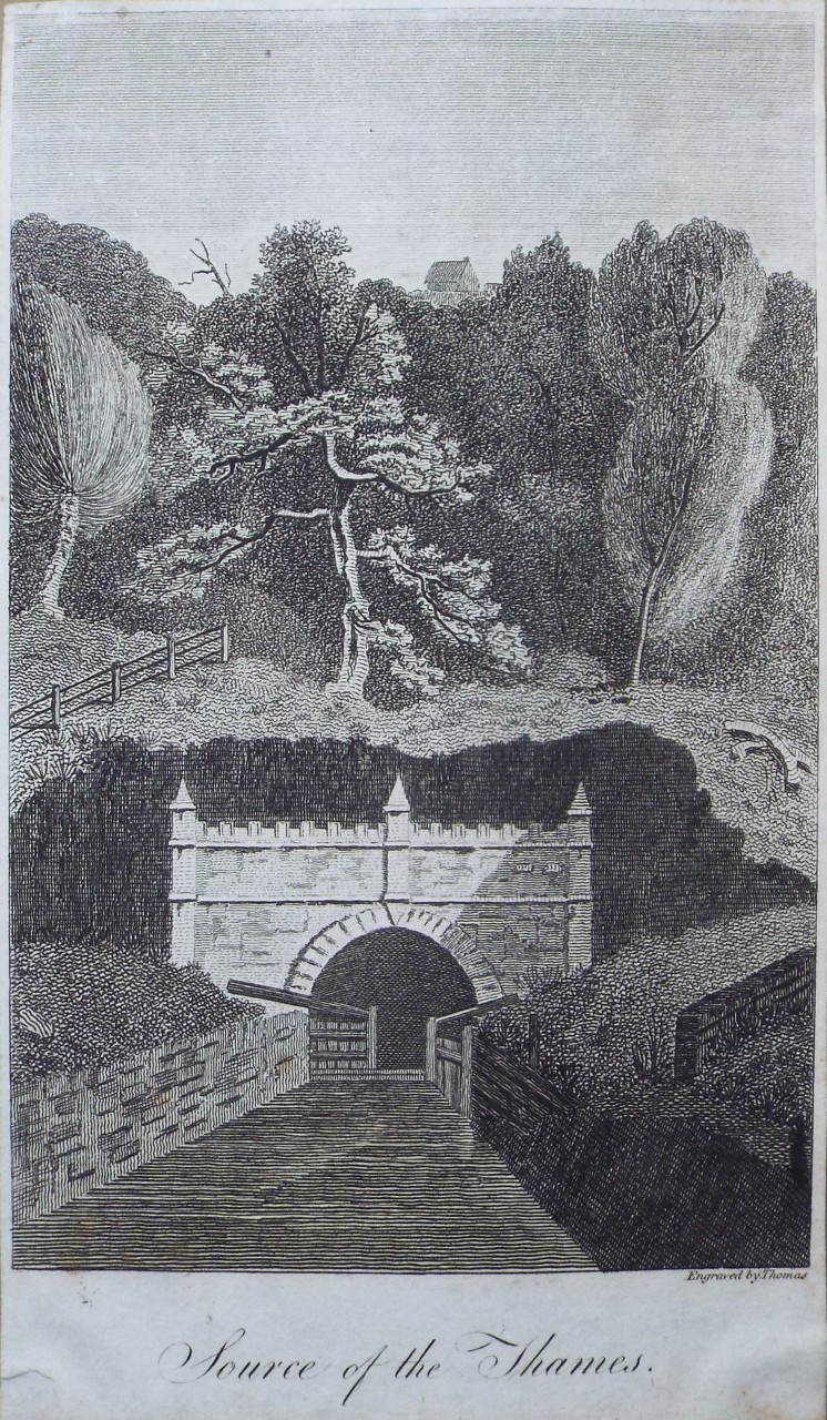 Print - Source of the Thames. - 
