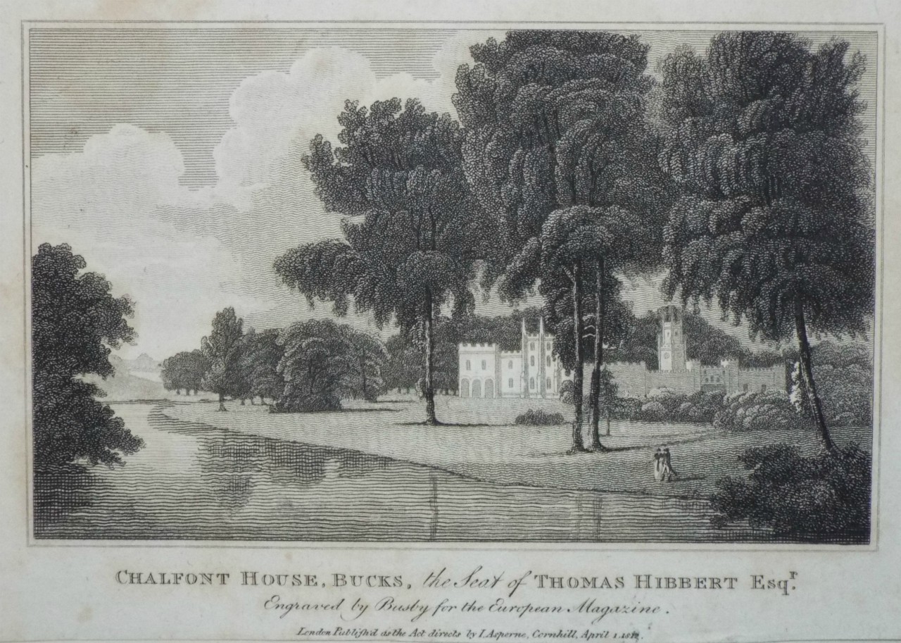 Print - Chalfont House, Bucks, the Seat of Thomas Hibbert Esqr. - 