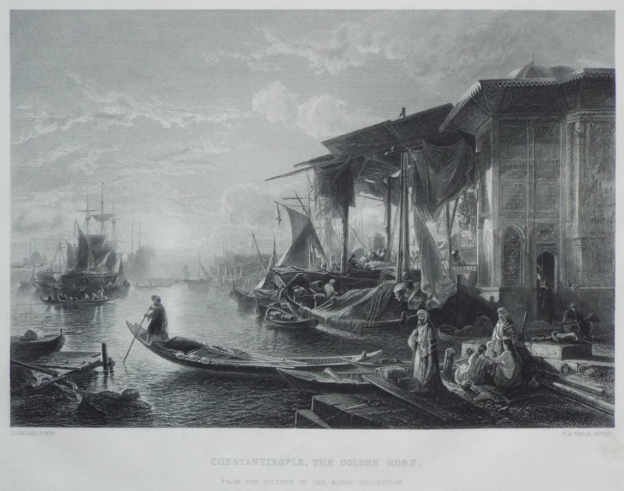 Print - Constantinople, the Golden Horn. From the Picture in the Royal Collection - Prior