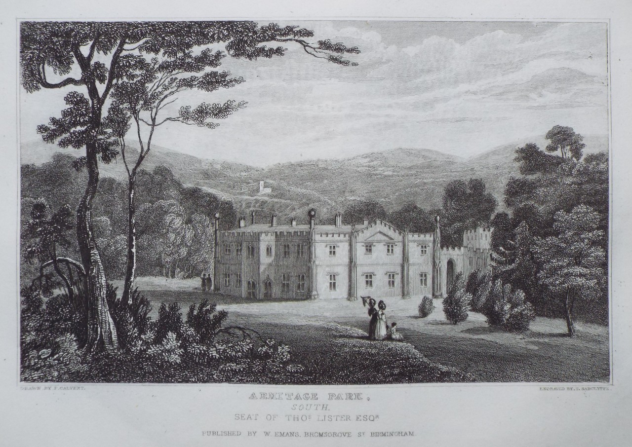 Print - Armitage Park, South. Seat of Thos. Lister Esqr. - Radclyffe