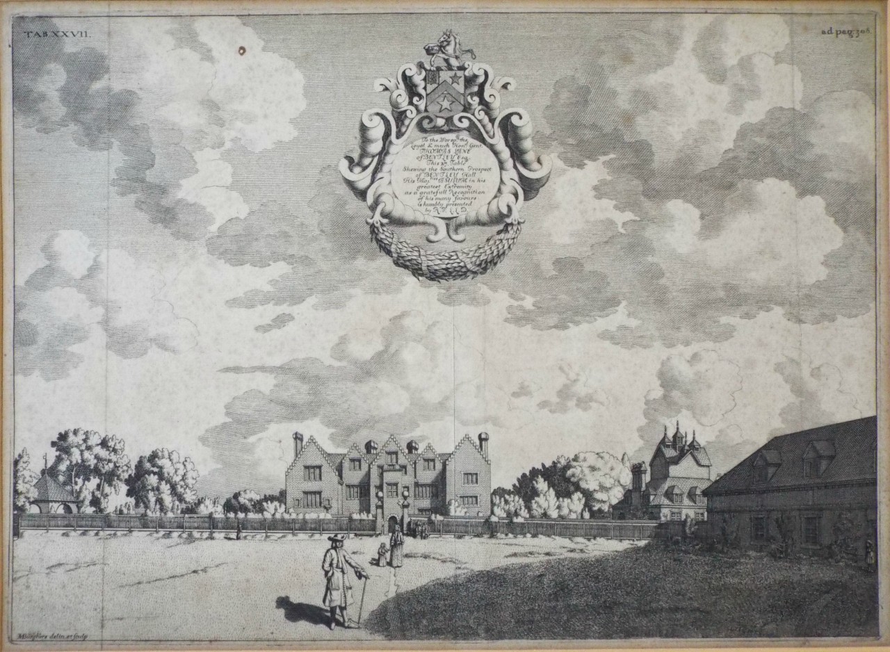 Print - The Southern Prospect of Bentley Hall - Burghers