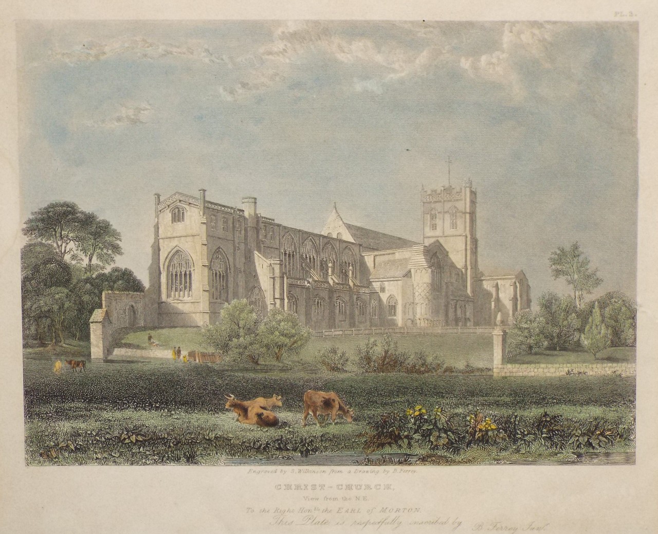 Print - Christ-Church, View from the N. E. - Wilkinson